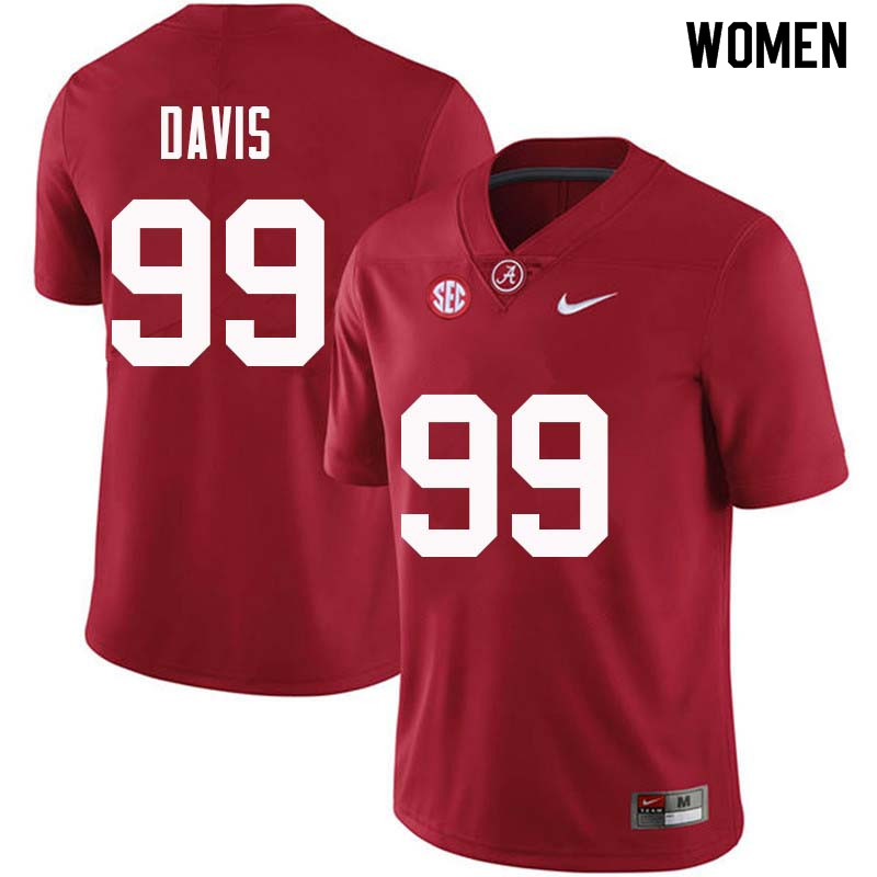 Women #99 Raekwon Davis Alabama Crimson Tide College Football Jerseys Sale-Crimson